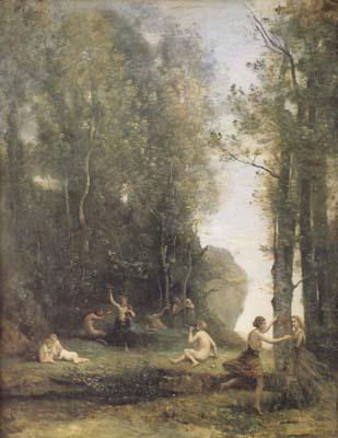 Jean Baptiste Camille  Corot Idylle antique (Cache-cache) (mk11) Norge oil painting art